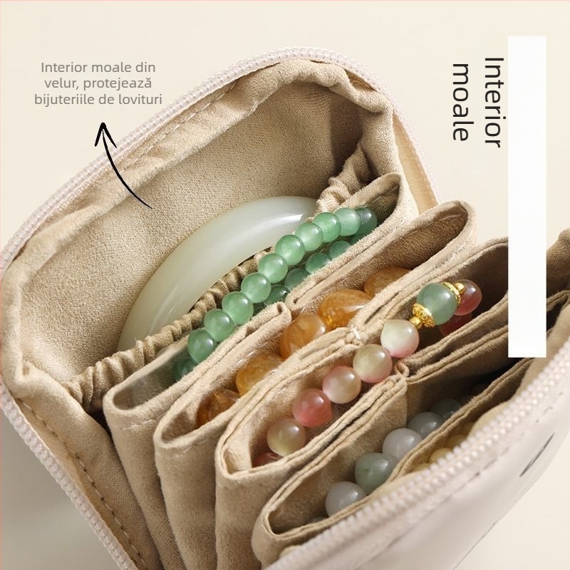 Geantă pentru bijuterii din PU – stil poșetă, depozitare multifuncțională pentru călătorii și machiaj