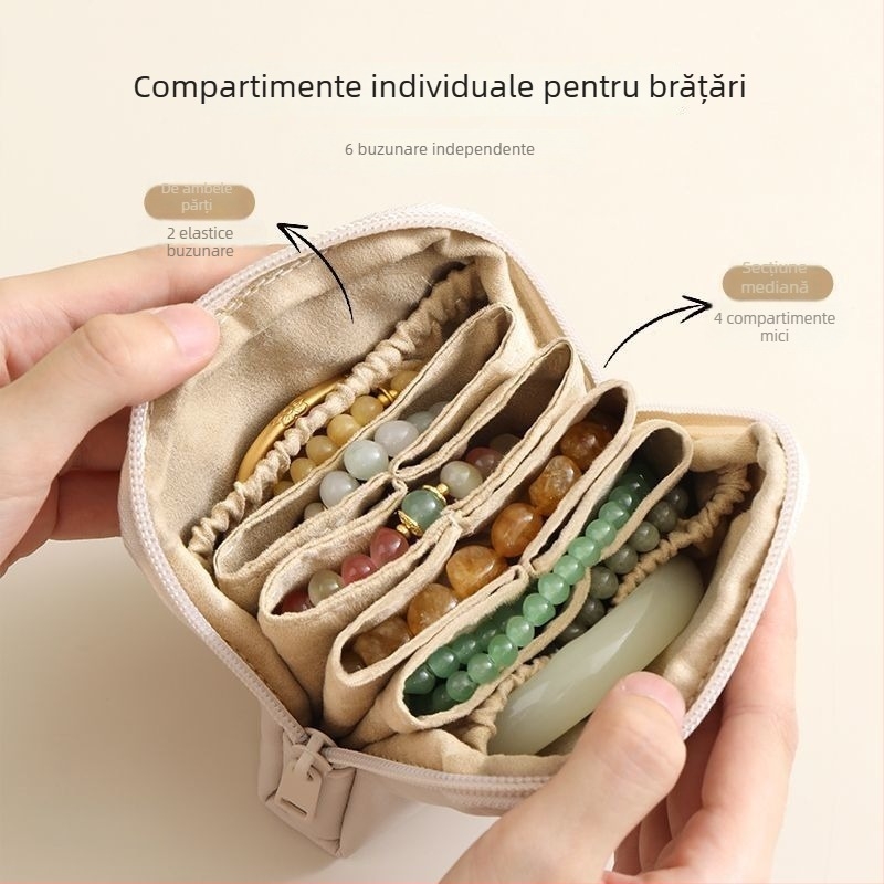 Geantă pentru bijuterii din PU – stil poșetă, depozitare multifuncțională pentru călătorii și machiaj