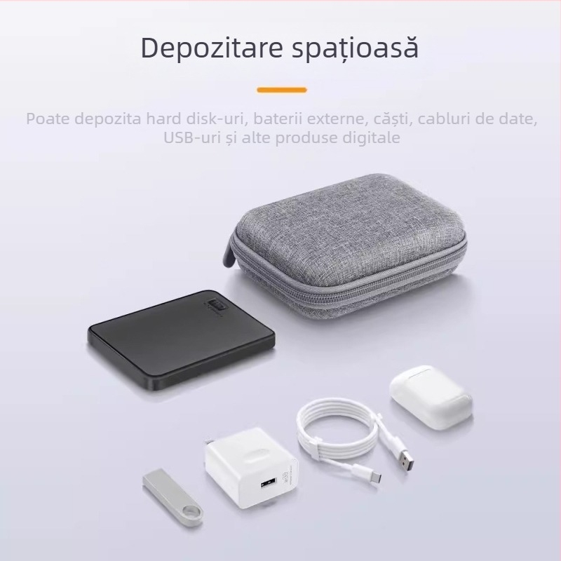 Geantă de depozitare pentru călătorii - stil geantă de mână, husă multifuncțională pentru cabluri, încărcătoare și mici electronice, design modern minimalist