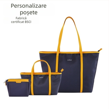 Geantă tote impermeabilă pentru femei din Nylon Oxford, stil de mers la serviciu, logo personalizat, capacitate mare, buzunare interne pentru telefon/ID/laptop