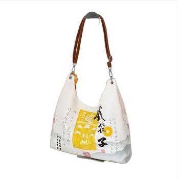 Geantă tip găleată din pânză, fermoar, căptușeală poliester, buzunar pentru telefon și curea de umăr