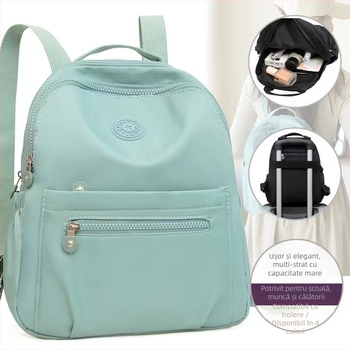 Rucsac pentru femei, capacitate mare, stil urban simplu, pânză Oxford, căptușeală din nylon, fermoar