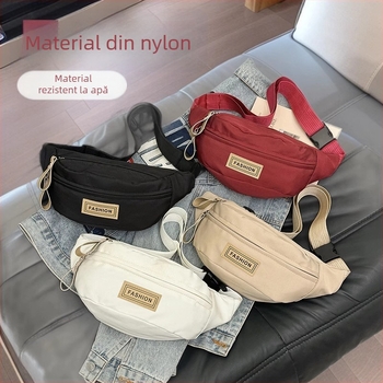 Geantă crossbody din nylon pentru femei, primăvara 2025, design multifunctional cu fermoar, buzunar interior pentru telefon, stil urban simplu
