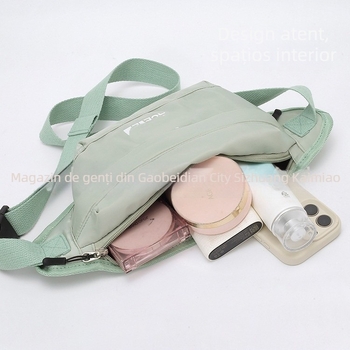 Geantă crossbody din pânză, unisex, cu fermoar, căptușeală din nailon, interior laminat (Primăvara 2024)