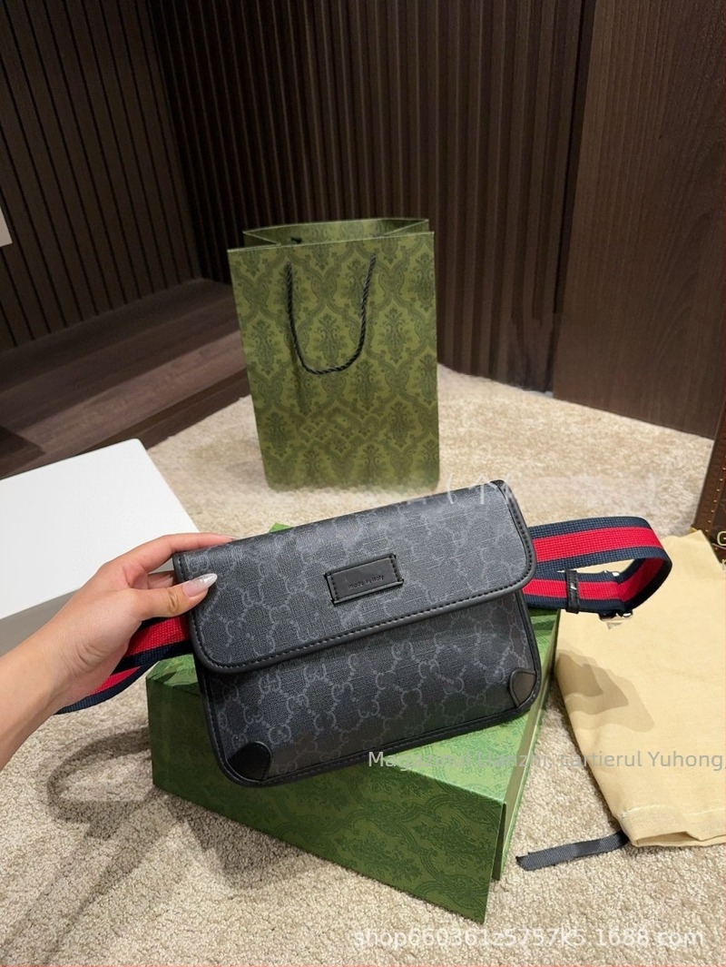 Geantă talie/piept/pe umăr - PVC, modă stradală, vară 2024, deschidere acoperită, buzunar pentru ID