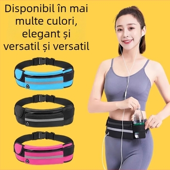 Geantă de talie din pânză pentru alergare — unisex, pentru sporturi în aer liber, stil urban, buzunar pentru sticlă de apă