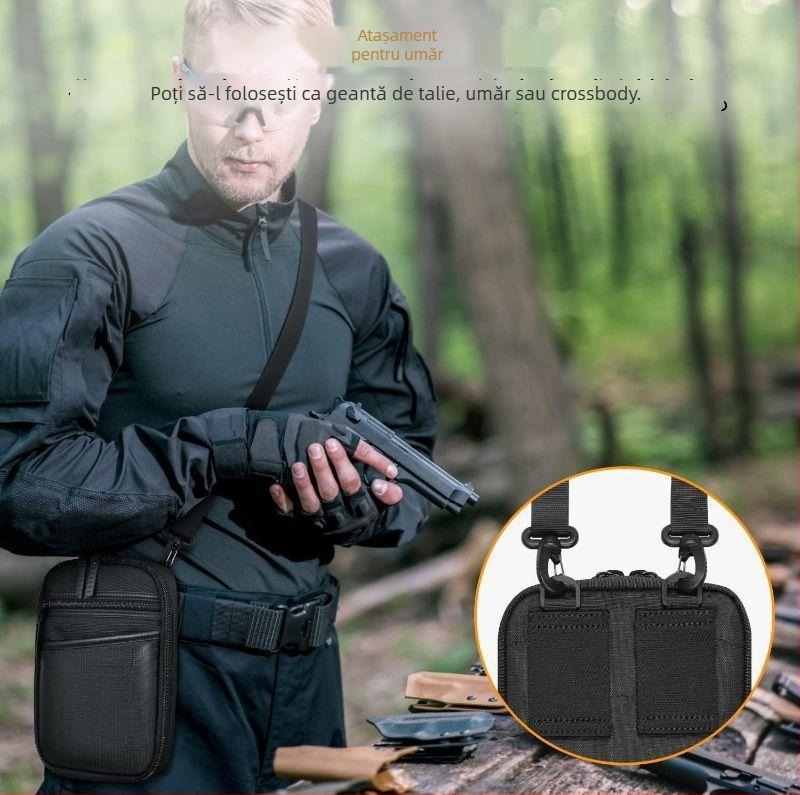 Sac de arme portabil, ascuns, pentru aer liber, depozitare tactică pentru pistol și încărcător, borsetă de talie.