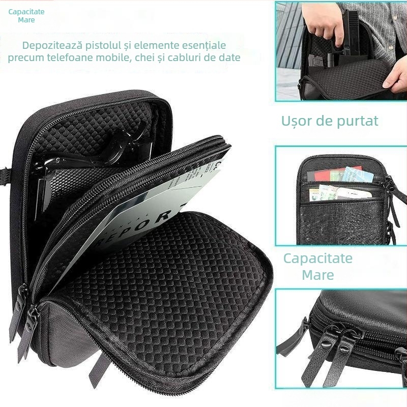 Sac de arme portabil, ascuns, pentru aer liber, depozitare tactică pentru pistol și încărcător, borsetă de talie.
