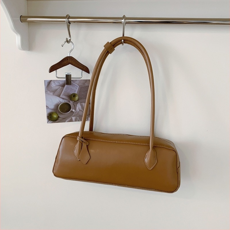 Geantă de subraț pentru femei, material PU, fermoar, căptușă poliester, buzunar pentru telefon, curea single, formă dreaptă orizontal, stil urban, vara 2025