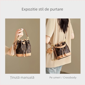 Geantă tip găleată pentru femei, PU, formă găleată, căptușeală poliester, toamnă 2025, curea pe umăr simplă, pentru purtare zilnică