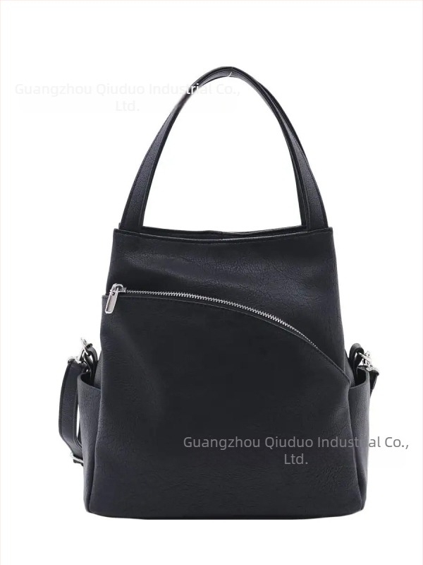 Geantă tip găleată, PU, stil urban simplu, închidere cu fermoar, buzunare interioare: buzunar cu fermoar și buzunar pentru telefon