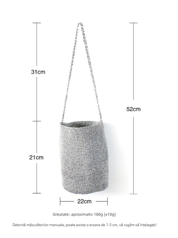 Geantă bucket rotundă pentru femei, stil urban, din poliester, căptușeală poliesterică, deschidere deschisă