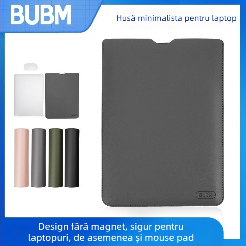 Funda pentru laptop din piele PU, impermeabilă și rezistentă la uzură, deschidere cu capac, buzunar intern pentru calculator, căptușeală din piele sintetică