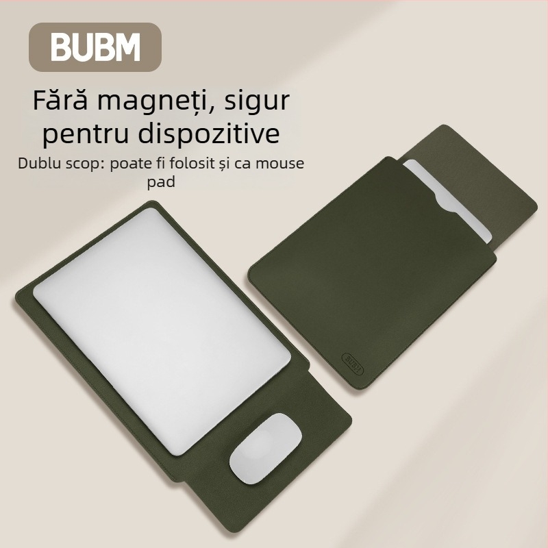 Funda pentru laptop din piele PU, impermeabilă și rezistentă la uzură, deschidere cu capac, buzunar intern pentru calculator, căptușeală din piele sintetică