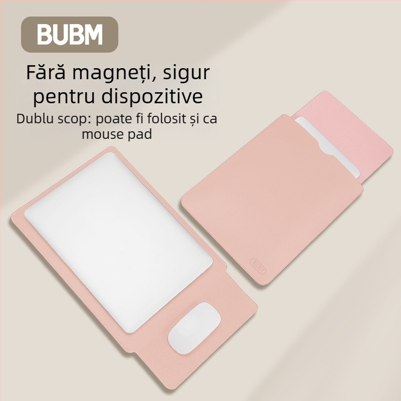 Funda pentru laptop din piele PU, impermeabilă și rezistentă la uzură, deschidere cu capac, buzunar intern pentru calculator, căptușeală din piele sintetică