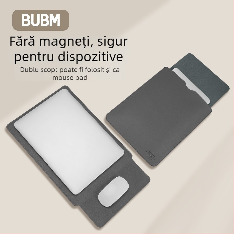 Funda pentru laptop din piele PU, impermeabilă și rezistentă la uzură, deschidere cu capac, buzunar intern pentru calculator, căptușeală din piele sintetică