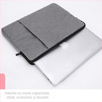 Husă MacBook pentru notebook cu fermoar, căptușeală din poliester, buzunar intern pentru calculator, rezistentă la uzură