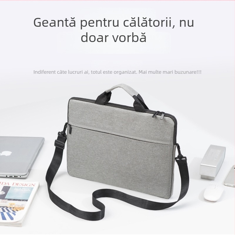 Geantă ultraușoară pentru laptop, material Oxford, căptușeală din poliester, curea pentru umăr