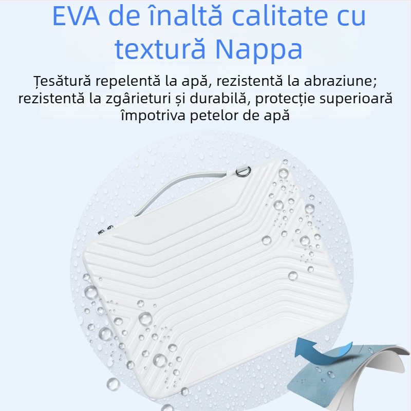 Husă dură pentru laptop din EVA, impermeabilă și rezistentă la uzură, închidere cu fermoar, mâner telescopic, buzunare interne pentru carduri