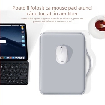 Geantă din PU pentru tabletă, cu protecție anti-cadere, buzunar frontal diagonal, compartiment pentru stilou, mâner de purtare, pentru iPad