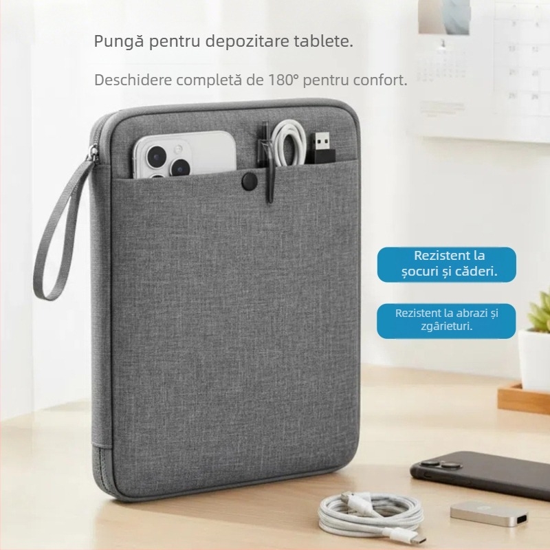 Husă de tabletă pentru bărbați și femei — nylon, impermeabil, rezistent la uzură, unisex, căptușeală din poliester, primăvara 2025