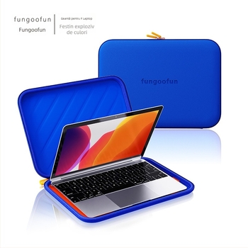 Husă de laptop protecție din EVA, impermeabilă, rezistentă la uzură și la șocuri, căptușeală din piele sintetică, design monocrom