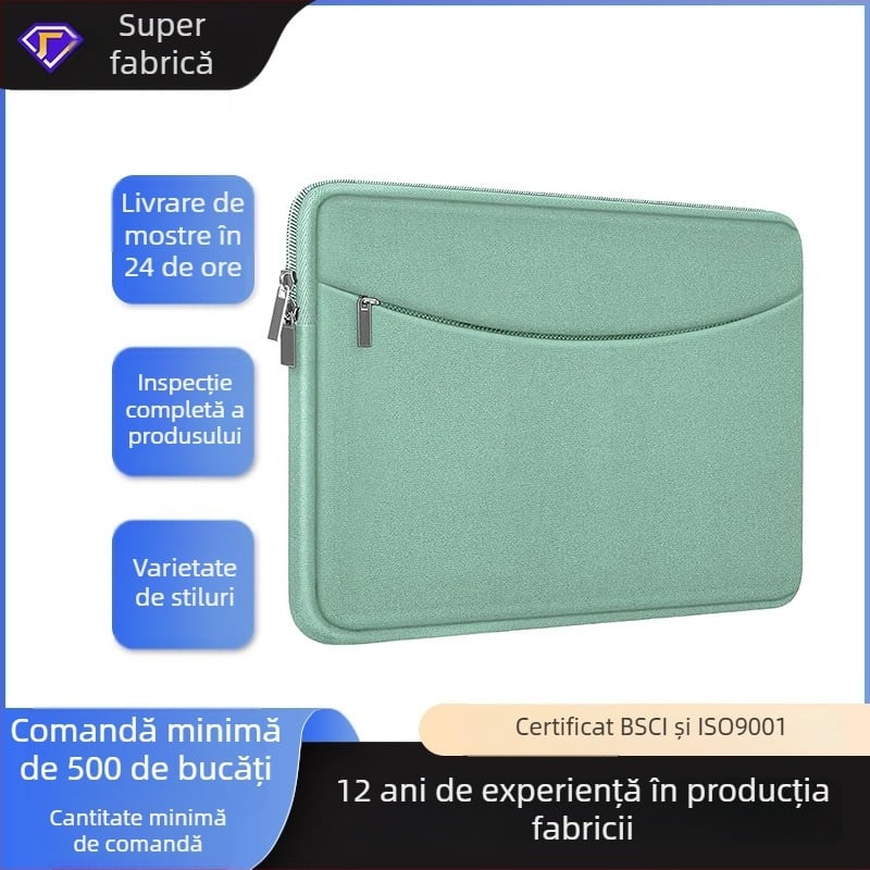 Husă impermeabilă pentru tabletă iPad, căptușită cu fleece, portabilă, protecție anti-cădere, buzunar interior