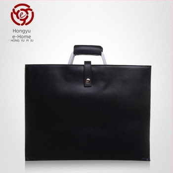 Geantă de afaceri din piele naturală, unisex, pentru tablete și notebook-uri — închidere magnetică, buzunar pentru laptop, mâner telescopic