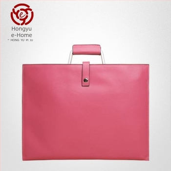 Geantă de afaceri din piele naturală, unisex, pentru tablete și notebook-uri — închidere magnetică, buzunar pentru laptop, mâner telescopic