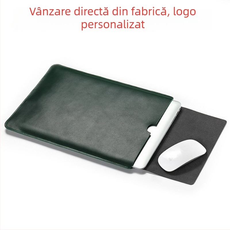 Husă pentru laptop din piele de vită, închidere cu capac, buzunar intern pentru calculator, impermeabilă, model 9407