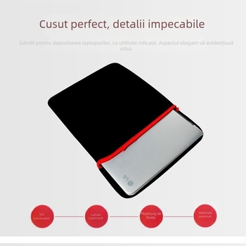 Geantă liner HRH pentru notebook/tablet din neopren, cu buzunar pentru laptop, Model 24026514554