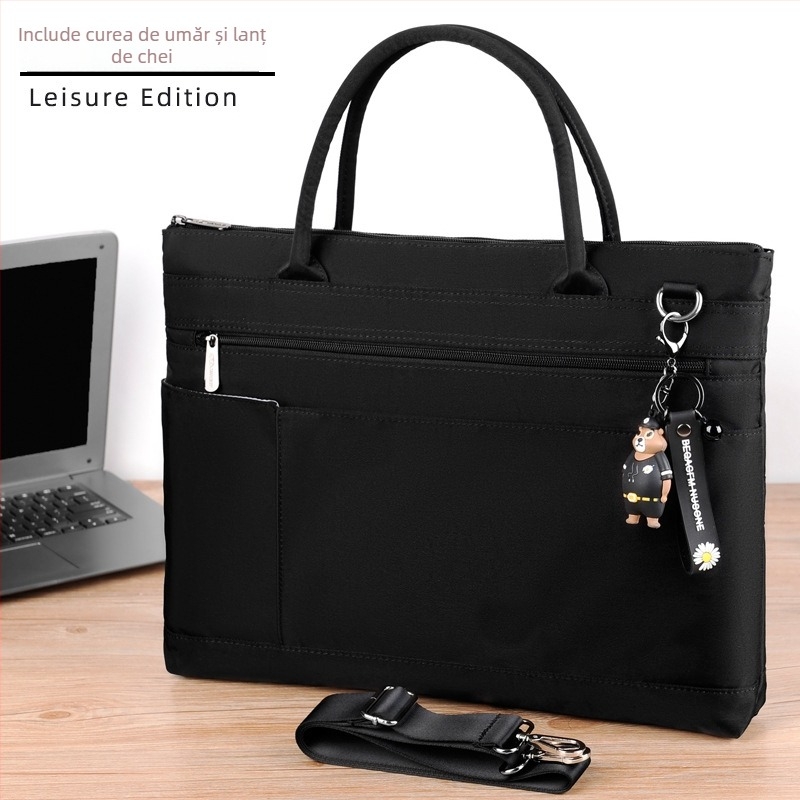 Geantă pentru laptop pentru bărbați și femei, geantă de umăr de afaceri, ușoară, cu capacitate mare (Material: stofă Oxford; Deschidere: fermoar; Captușeală: nylon; Rezistentă la apă; Model: 2118)