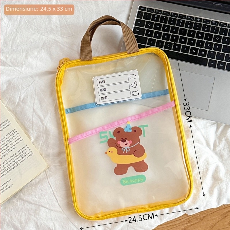 Geantă pentru tabletă și laptop – PVC transparent, impermeabilă, model anime, Tengyi Premium