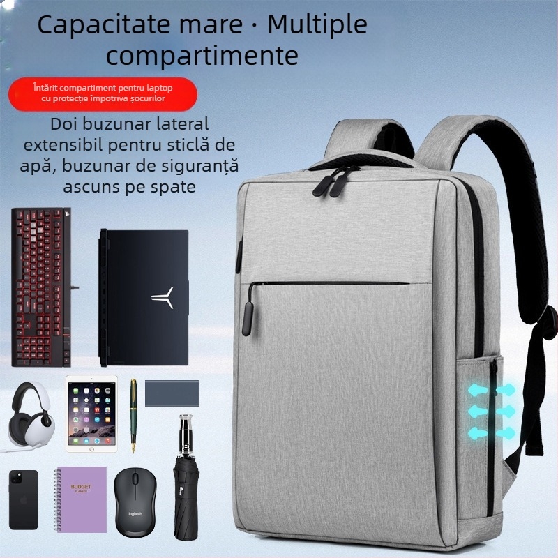 Rucsac pentru laptop cu protecție anti-furt, impermeabil, respirabil, rezistent la uzură și cu reducerea încărcării