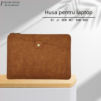 Geantă interioară pentru laptop din piele naturală – piele de vită, închidere cu fermoar, buzunare interne pentru calculator și documente, clutch retro, model s104