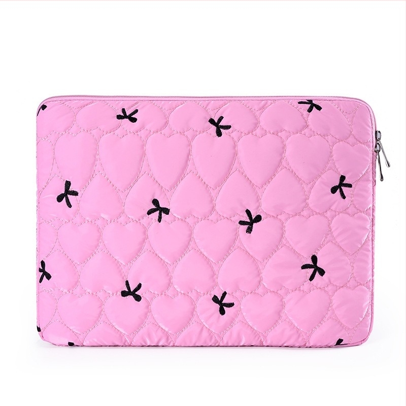 Geantă pentru laptop cu broderie quiltată, impermeabilă, ultra-ușoară, interior căptușit, pentru birou