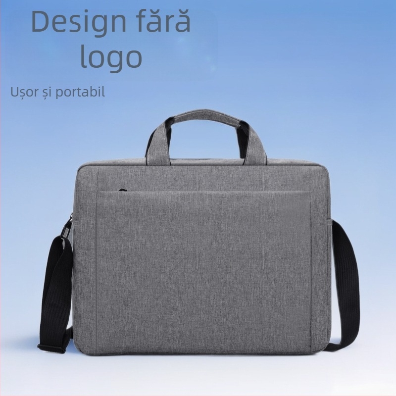 Geantă pentru laptop Dell Asus - fermoar, poliester, construcție impermeabilă, compartimente interne pentru laptop și ID, stil de afaceri