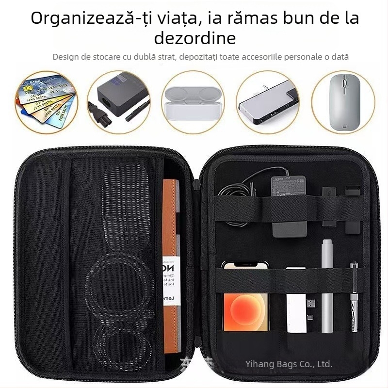 Husă EVA dură pentru Surface Pro 7, protecție corp, geantă de depozitare (Modelul 127 • Încărcare 101 • Cusătură • Multifunțional)