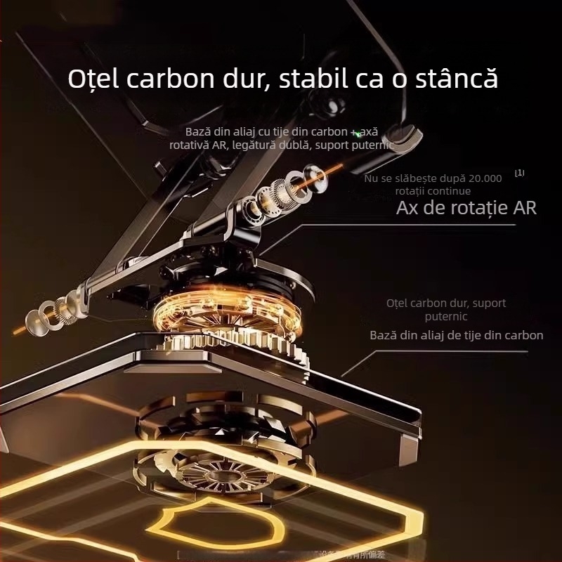 Suport metal pentru tabletă cu rotație de 360°, pliabil, pentru masă, iPhone, iPad și iPod touch