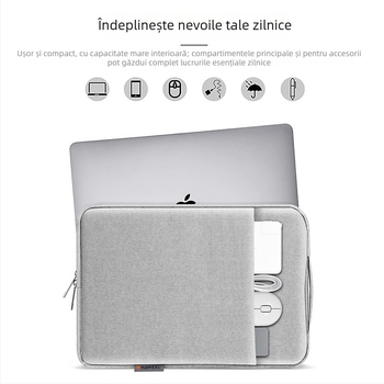 Husă universală pentru tabletă și laptop, corp din poliester, căptușeală poliester, respirabilă, impermeabilă, rezistentă la uzură, ușoară