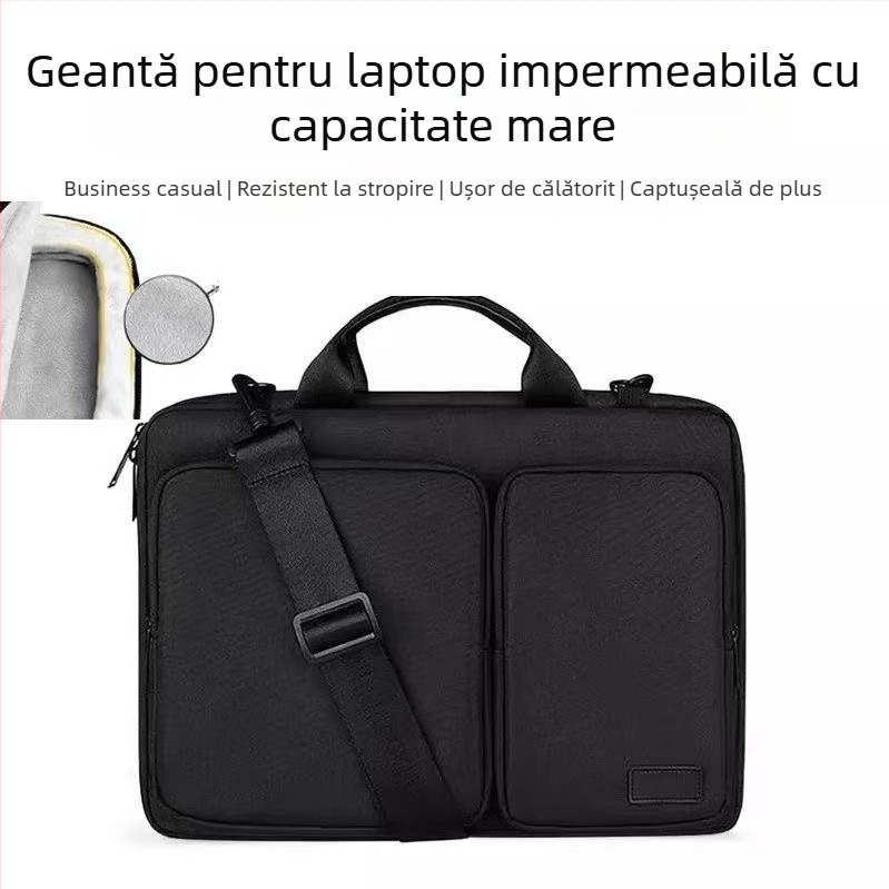 Geantă pentru laptop din PU, impermeabilă, anti-furt, anti-seismică, reduce povara, unisex, pentru călătorii de recreere