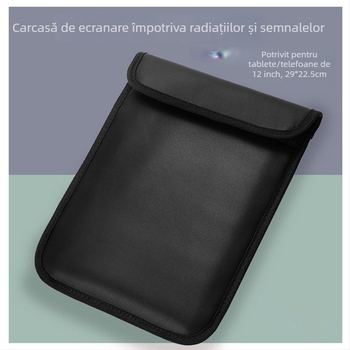 Geantă de protecție pentru tablete și telefoane cu protecție RFID, anti-radiație, anti-demagnetizare, PU piele, închidere Velcro