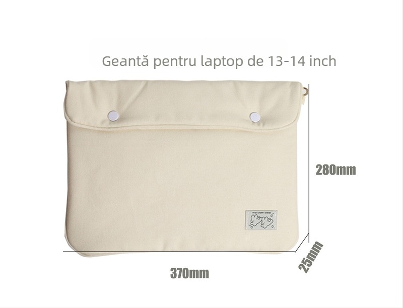 Geantă pentru laptop din pânză, unisex, minimalistă și ușoară, cu capacitate mare și căptușeală din pânză