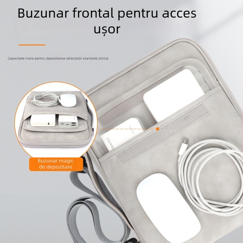 Geantă pentru tabletă din PU, capacitate mare, curea crossbody și mâner, rezistentă la șocuri și impermeabilă, portabilă