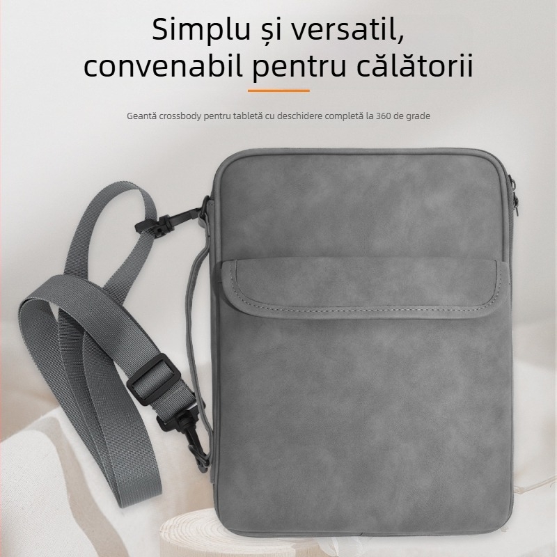 Geantă pentru tabletă din PU, capacitate mare, curea crossbody și mâner, rezistentă la șocuri și impermeabilă, portabilă