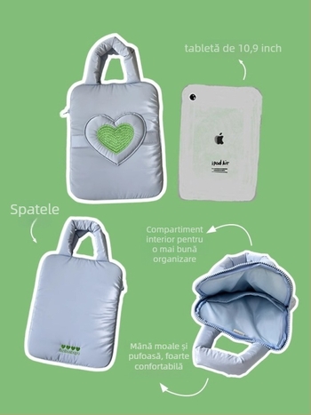 Geantă pentru tabletă pentru femei – impermeabilă, ultraușoară, exterior textil, model geometric, primăvara 2025