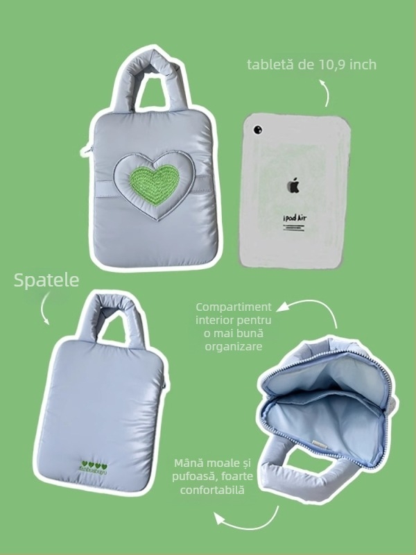 Geantă pentru tabletă pentru femei – impermeabilă, ultraușoară, exterior textil, model geometric, primăvara 2025