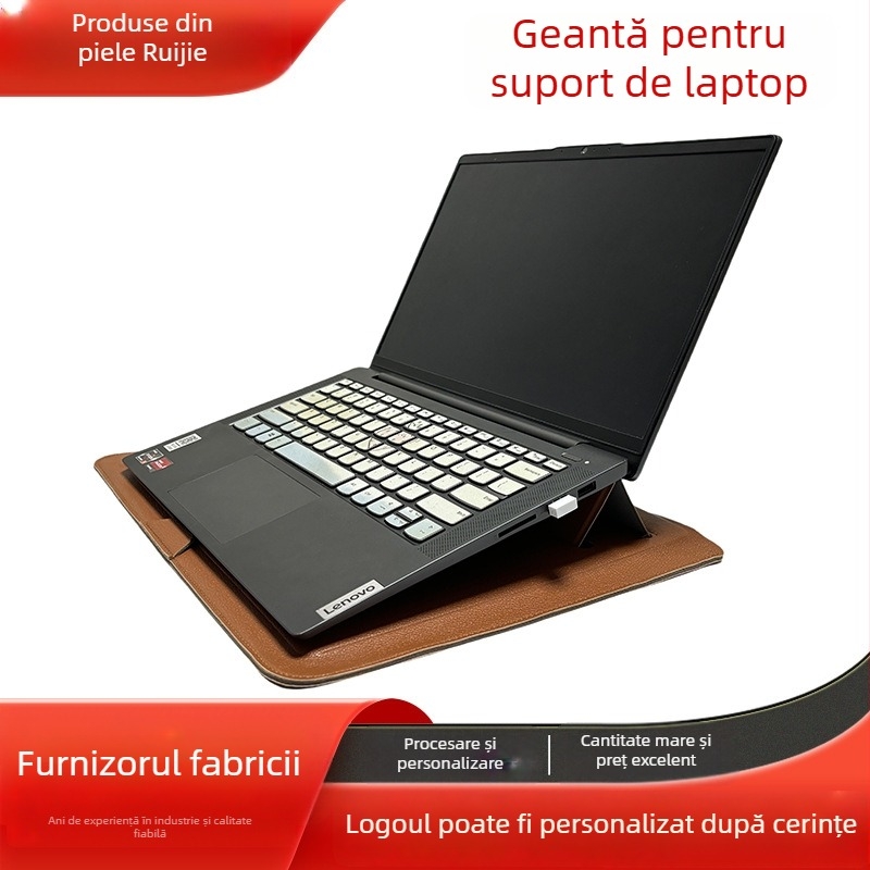 Geantă pentru laptop cu suport, material PU, rezistent la uzură, Vara 2024, brand RJ