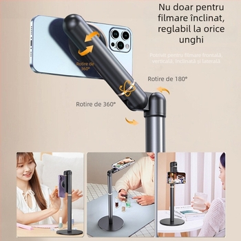 BX-RC04 suport magnetic de birou pentru telefon, pliabil, rotativ, înălțime reglabilă, aliaj de aluminiu