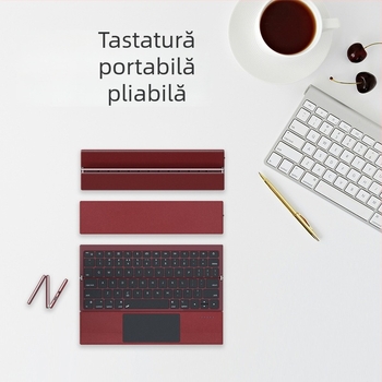 Tastatură Bluetooth wireless cu touchpad, design pliabil în trei poziții, model Z01, ergonomic, compatibilă cu telefoane, tablete și laptopuri